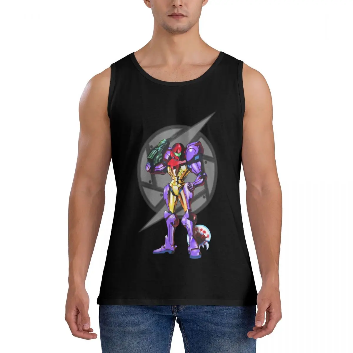 

Майка мужская с принтом «Супер Метроид», 100% хлопок