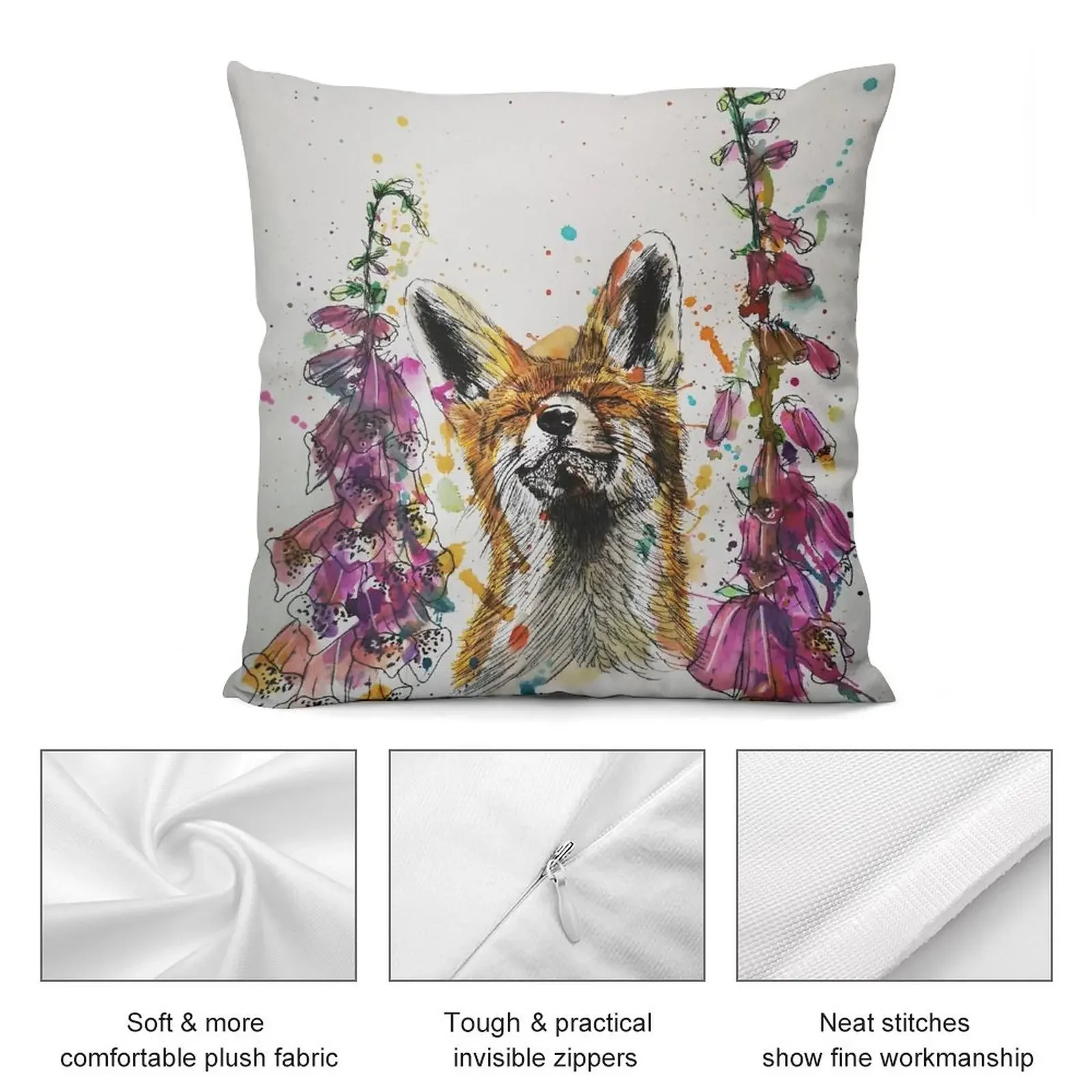 Фокс среди перчаток лисы Подушка Декоративная наволочка Подушки