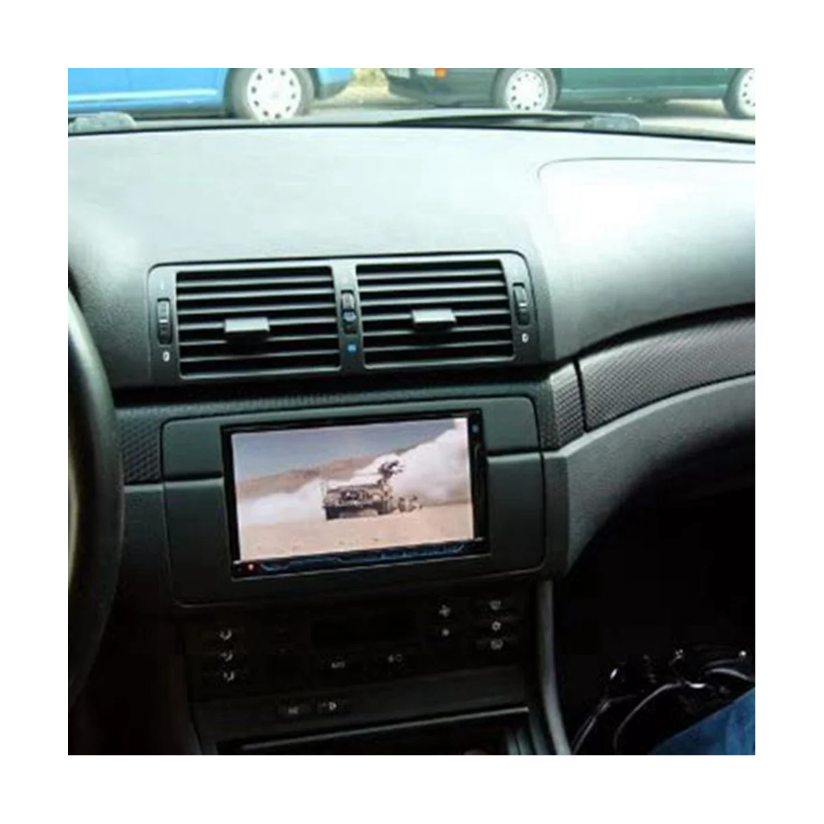 2Din Audio Panel Modification Panel DVD Navigation Panel Car Fascias Stereo Radio Pane for 98-05 3-Series E46