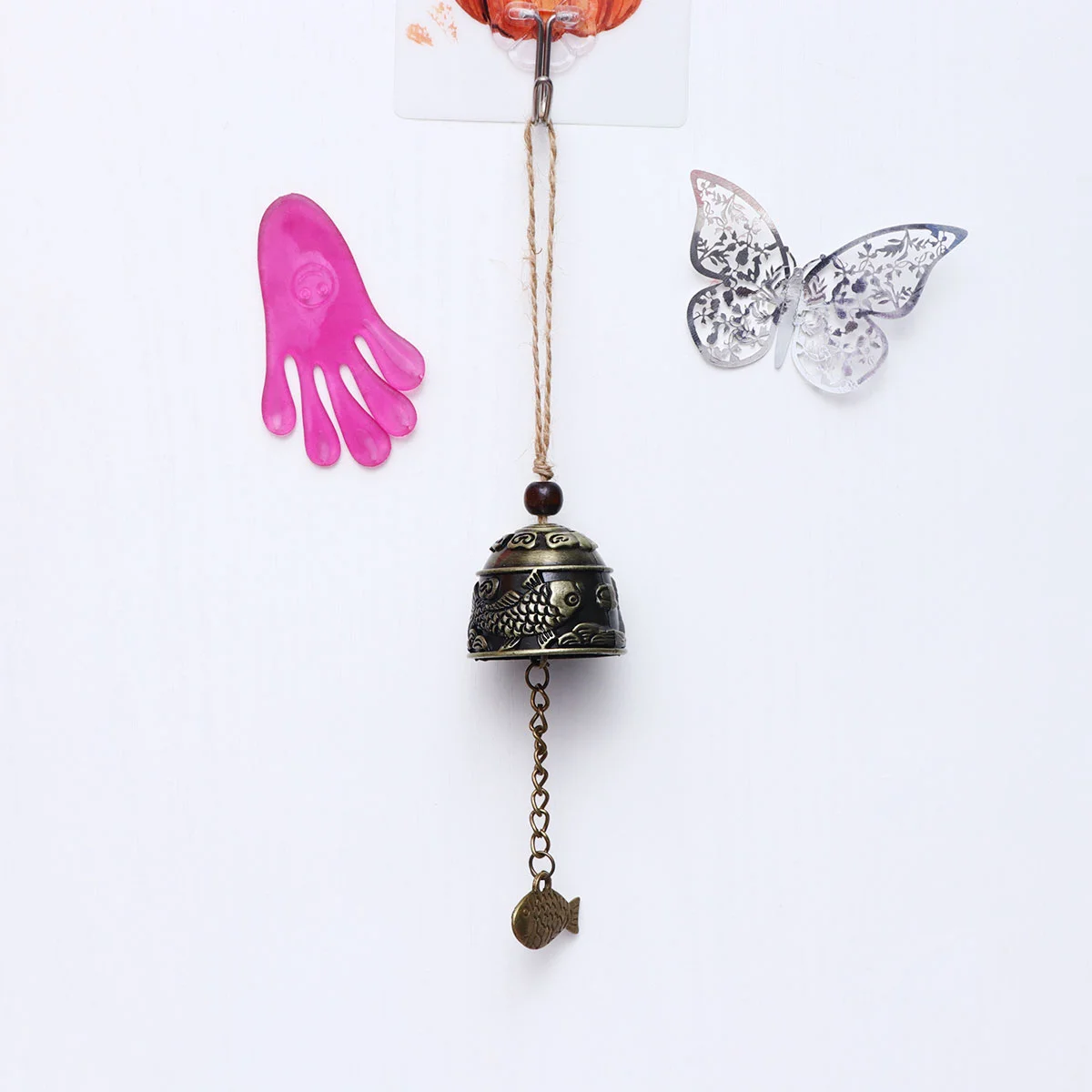 

2Pcs Wind Bells Traditional Pendant Wind Chime Hanging Pendant Door Decoration Metal Pendant for Home