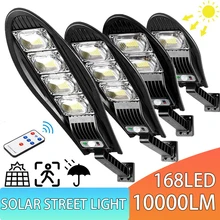 10000W Solar Led Lights Outdoor 168LED Street Light Powerful Yard Solar Lamps 3 Modes Waterproof Garden Light with Motion Sensor