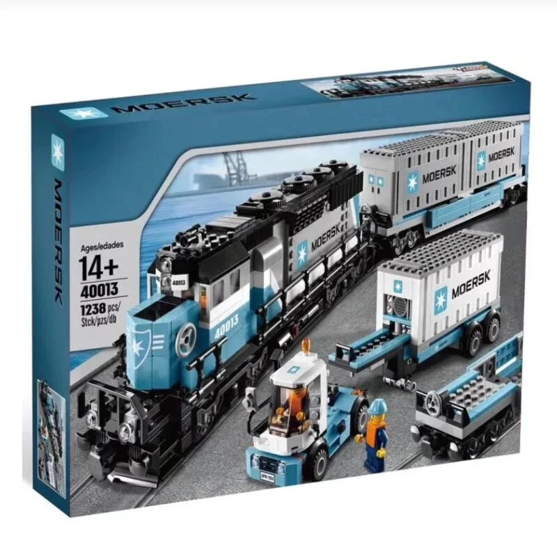 

21006 г., Maersk Trein Bouwstenen Baksteen Verjaardag, рождественский подарок, модель, набор, 1237 шт.