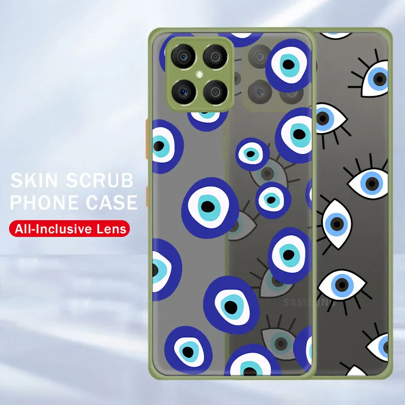 

Celular Capinha Bag Hard Back Blue Eye Evil Eyes Print Case for Honor X8 X9 X7 20 30 50 9A 30s Pro 8X Y7a Y9 Prime 2019 9S 9X