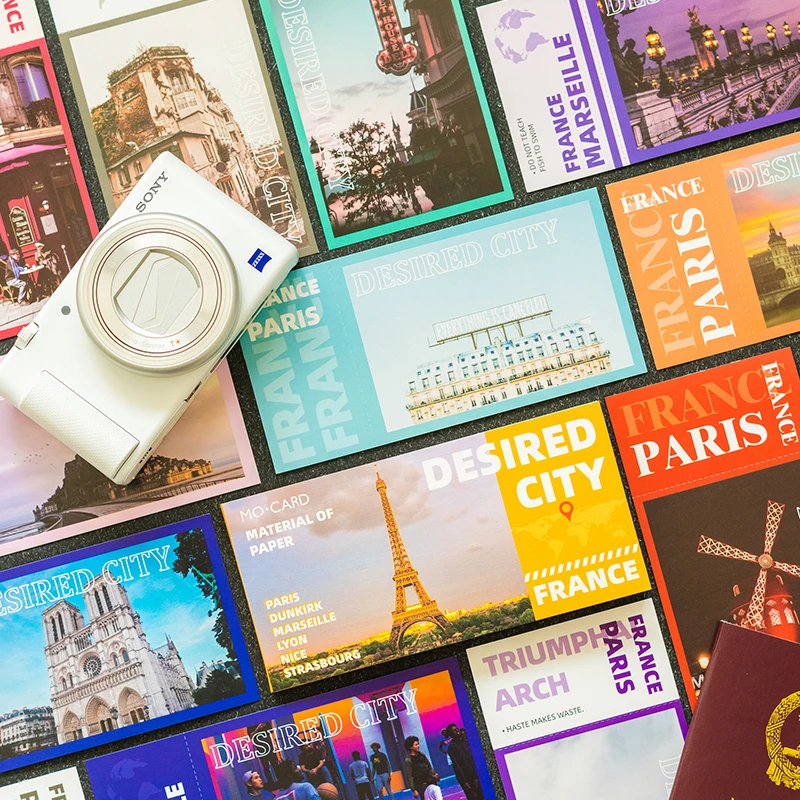 

30 Pcs Travel around the world Photo record card beautiful landscape Scrapbooking Labels Decorative supplies