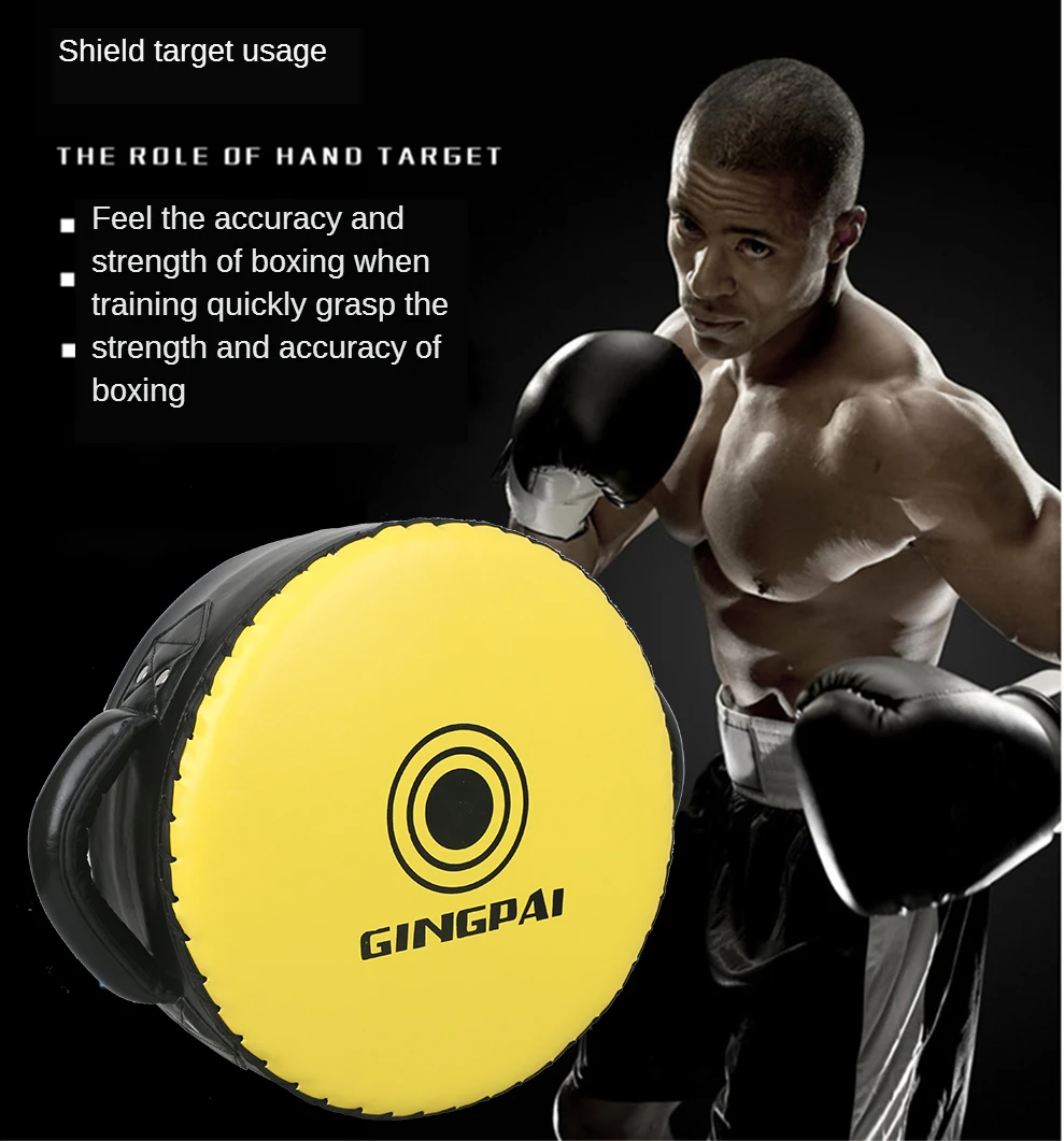 

GINGPAI High Quality PU Boxer Big Round Target Shield Hand Foot Focus Mat Karate Taekwondo Kick Boxing Pads