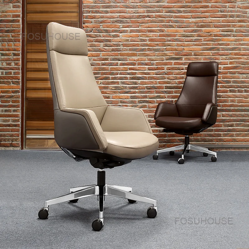 

Ergonomics Computer Chair Leather Swivel Office Chairs High Back Boss Chair Sedentary Single Office Furniture Gaming Armchair