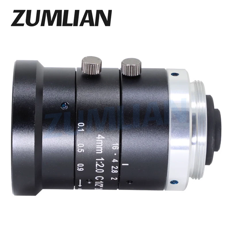 2MP Large Wide Angle lens 4mm F2.0 C-Mount Machine Vision Lens Low Distortion FA for Camera Filter Thread M30.5 CCTV