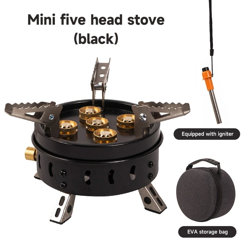 

69HD 11000W Camping Gas Stove Burners Adjustable Big-Fire Backpacking Windproof Propane Gas Stove for Hiking Backpack Outdoor