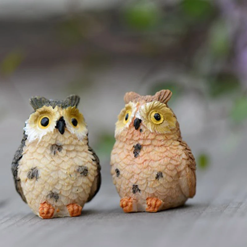 16 шт. миниатюрные ночные фигурки совы искусственные животные как показано на