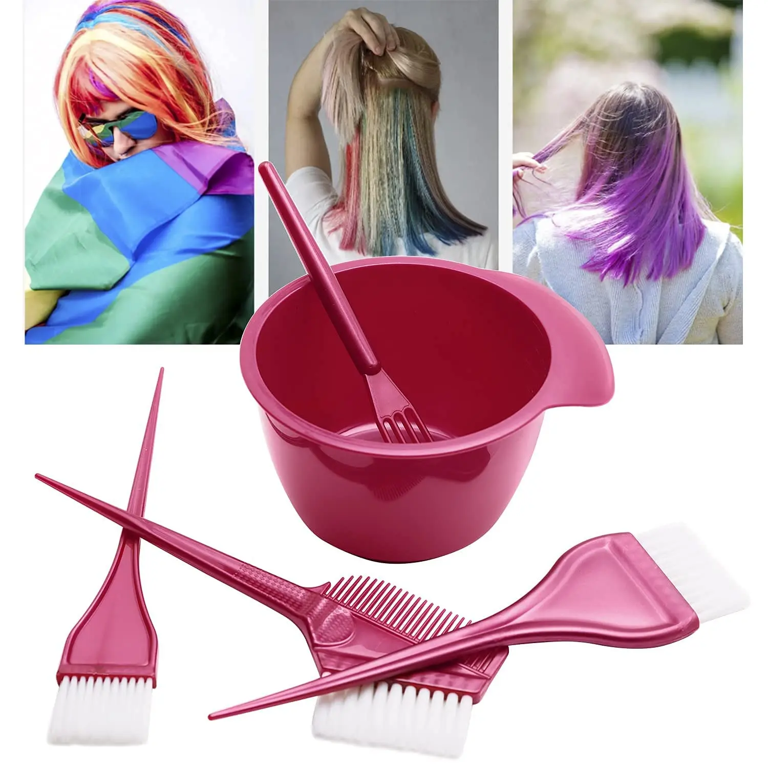 Ing Glitter Set Hair Dye Color Kit Hair Mixing Bowl And Brush For Salon Diy Beauty Tools Barber Supplies