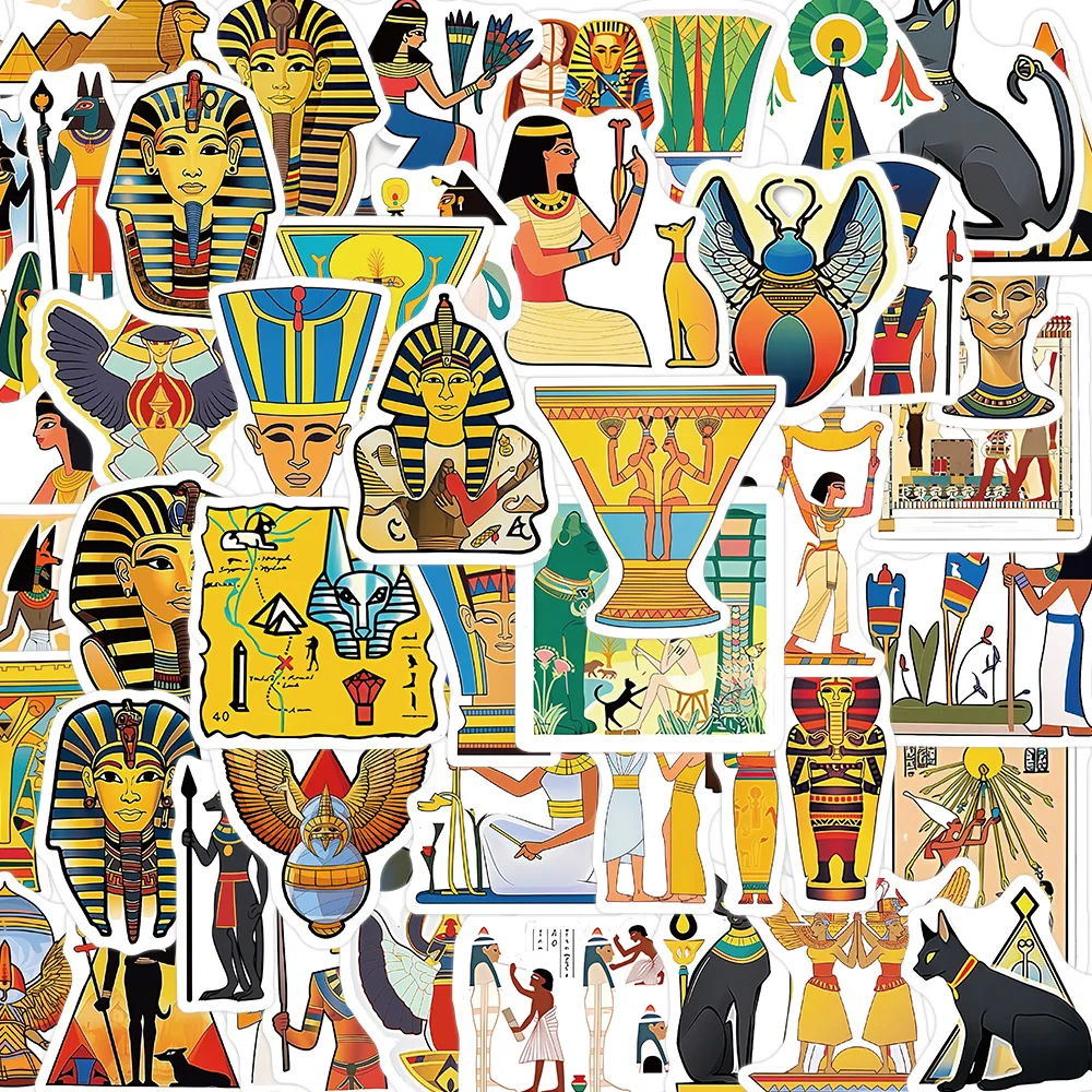 10/50pcs Ancient Egypt Pyramid Stickers Graffiti for DIY Scrapbook Suitcase Water Bottle Phone Laptop Guitar Car Skateboard