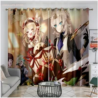 anime genshin impact blackout curtain klee bennett yae miko window drapes 3d print folioone piece window drapes decoration