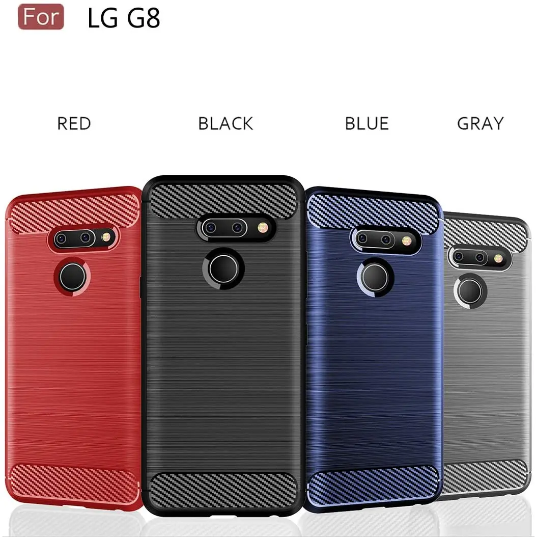 

Case for LG G8 ThinQ Shockproof Flexible Brushed TPU Rubber Protective Cell Phone Cover for LG G8S G8X G8 G7 G6 Plus