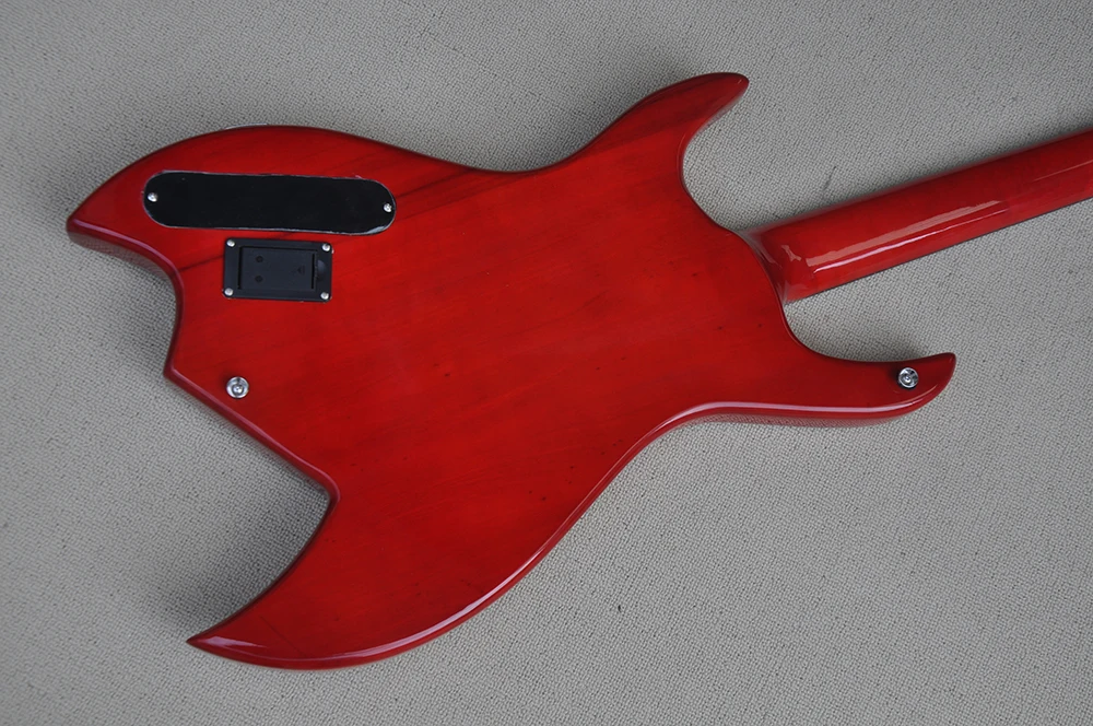 4-струнная красная электрическая бас-гитара с активным контуром подставка из