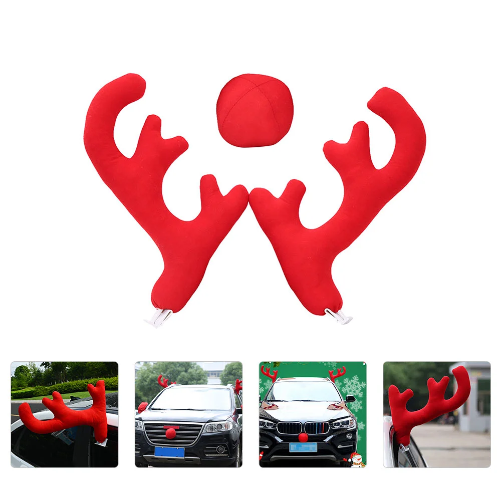 

1 Set of Car Decorative Antlers Adorable Antler Ornament Christmas Car Decor