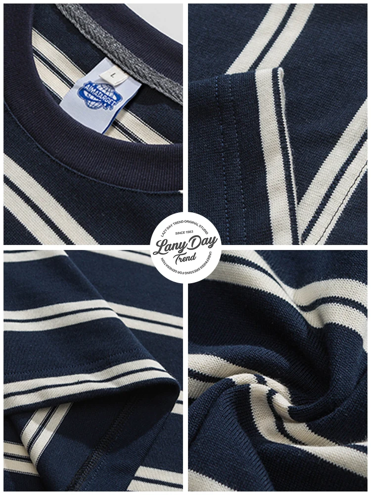 Lazy Day Original Men's Clothing Matching Japan fashion Cotton Stripe T-shirt Summer Loose Casual All-matching Short sl... |