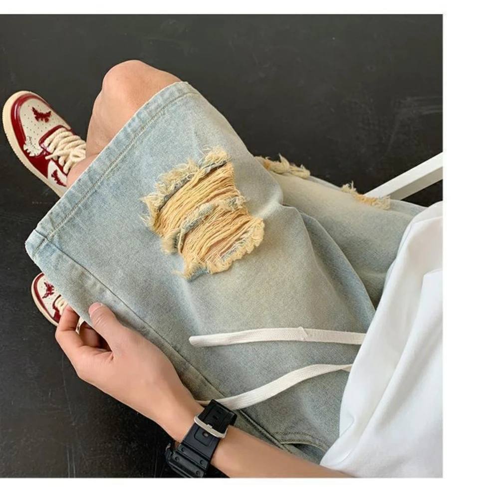 YIGUDAR мужские рваные джинсовые шорты