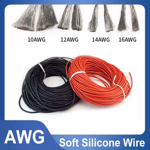 

10 12 14 16 AWG Heat-resistant Soft Electrical Silicone Wire Copper Cable Car Battery Wire Connector for Alligator Clips