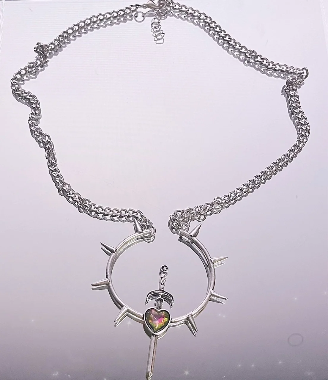 

Thorn sword Necklace female summer light luxury minority fashion indifference wind high sense hip hop sweater chain hot girl