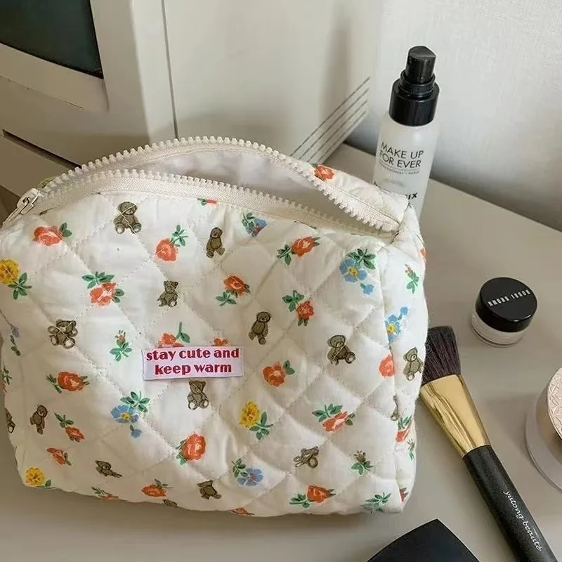 

Makeup Bag for Purse,Travel Cosmetic Bag Makeup Pouch Cotton Portable Versatile Zipper Pouch,Toiletry Storage Bag for Women