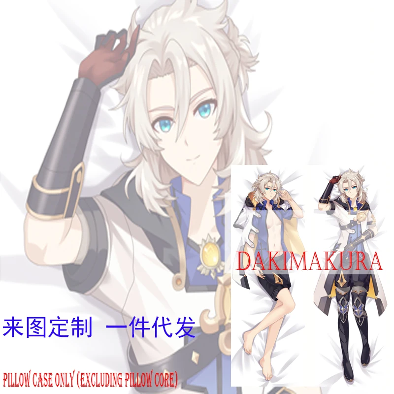 

Genshin Impact Cool Albedo Dakimakura Hugging Body Anime Pillow Cover Bedroom Bedding Cosplay Pillowcase