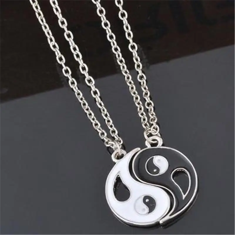 

2 шт./компл. Ретро стильные ювелирные изделия Best Friends Ying Yang Bagua ожерелья с подвеской-кулоном