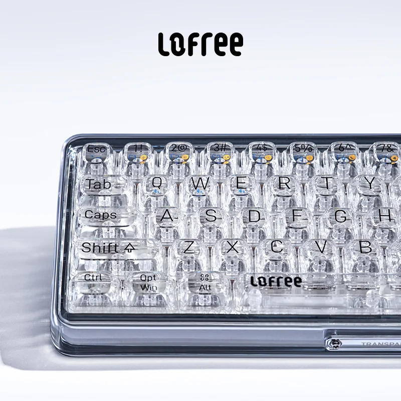 

Lofree Keyboard 68keys 1% Matte Transparent Minimalist Wireless Bluetooth Hotswap Mechanical Desktop Backlit Keyboard For Gifts