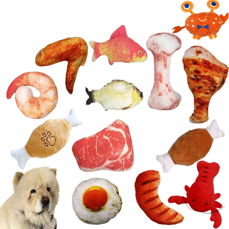 

Плюшевые пищащие игрушки для щенков, жевательные Игрушки для маленьких и средних собак