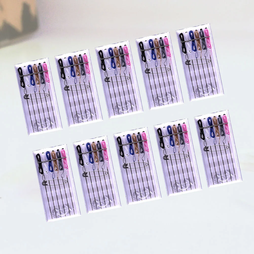 

Kit Sewing Travel Needle Threaded Thread Fix Mini Repairing Hotelquick Hand Clothing Pre Grooming Set Portable Diy