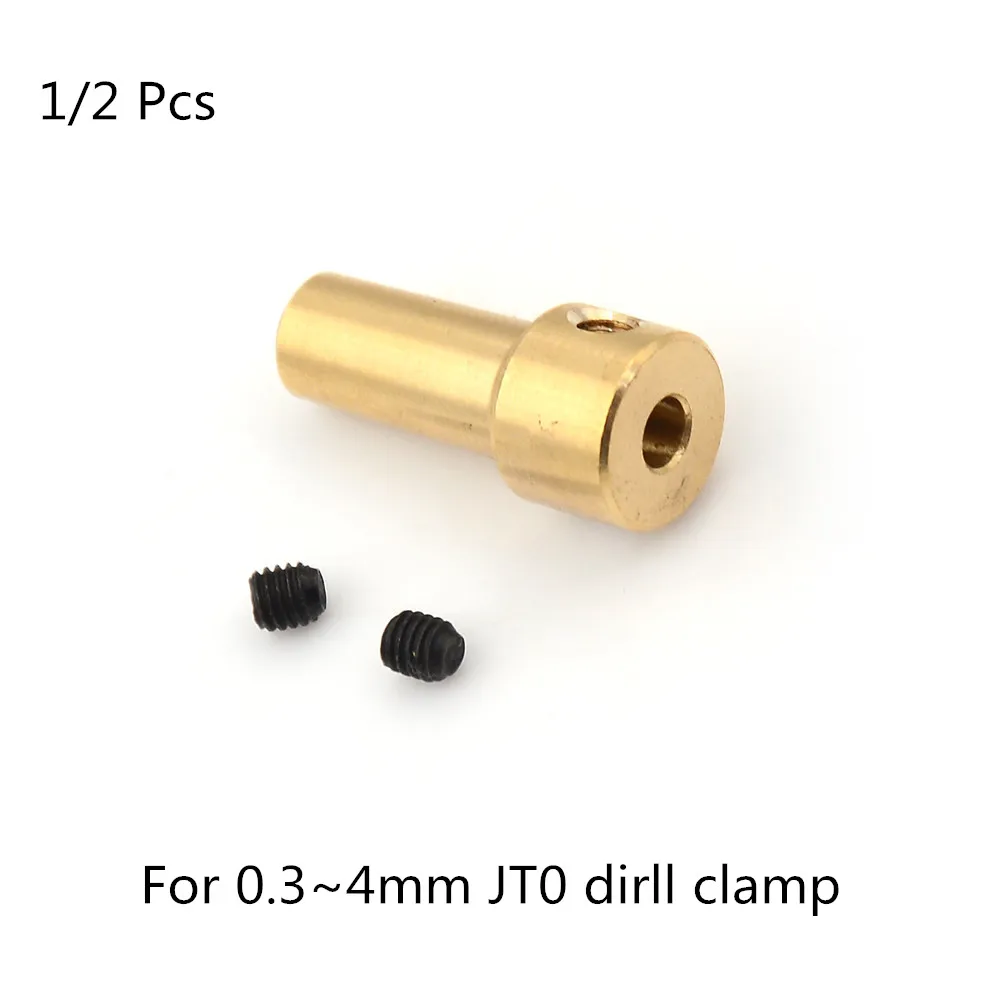 1 or 2 pcs Brass 2.3mm Motor Shaft Clamp Electric Drill Chuck JT0 Coupling Motor Shaft Coupler Clamp