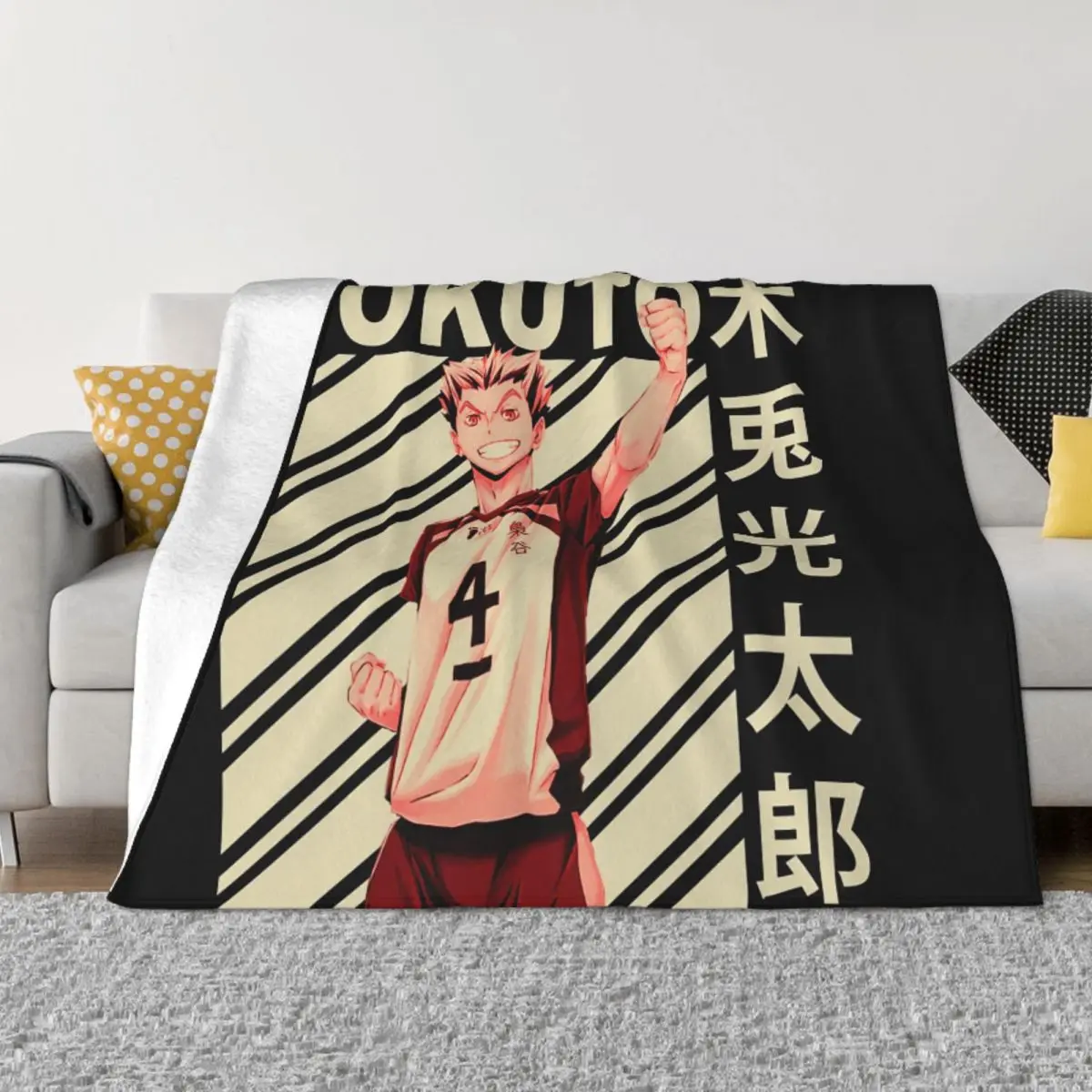 

MDFLT Bokuto Koutarou Vintage Art Throw Blanket Flannel Ajax Breathable Super Warm Throw Blankets for Bedding Travel