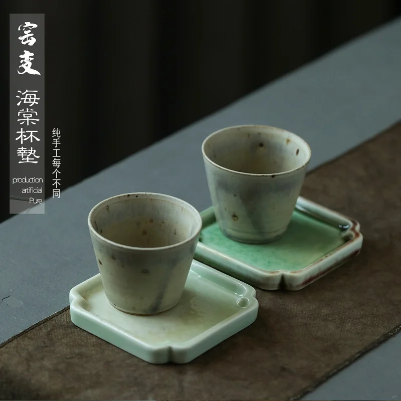 

Vakarufalhi, зеленый керамический комплект крышек ручной работы Fambe famonia, держатель для крышки Jingdezhen, столовые приборы для чайной церемонии, блюдце Co