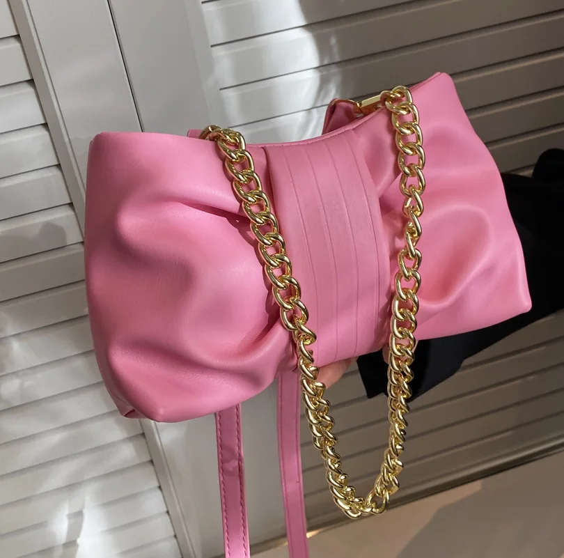 

Luxury Vintage Women's Handbag PU Leather Underarm Bags 2022 New Designer Female Crossbody Bag Casual Travel Chain Shoulder Bag