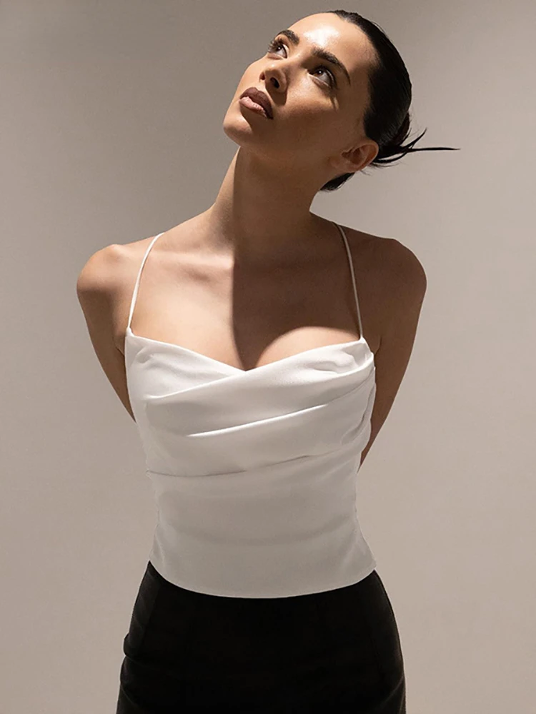 

Сексуальный розовый корсет Sumuyoo на шнуровке с рюшами, Женская мода 2022, укороченный топ на бретелях, женская летняя кофта, облегающие топы на ...