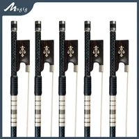 5pcs advanced 44 size carbon fiber violin bow arco di violino standard braided quality round bow with ebony frog well balance