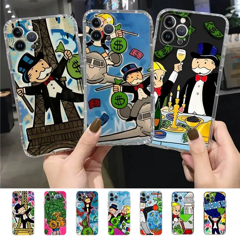 

Cartoon Dollar Monopolys Phone Case for iPhone 11 12 13 mini pro XS MAX 8 7 6 6S Plus X 5S SE 2020 XR case