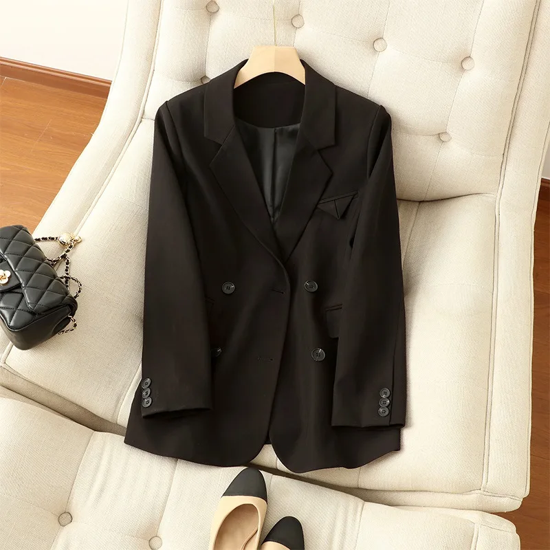 Ladies Formal Blaze White Black 2023 New Arrival Women Female Long Sleeve Double Breasted Slim Business Work Wear Jacket Coat