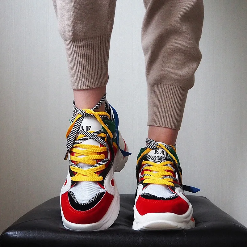 New Fashion Colorful Unisex Chunky Sneakers Comfortable Men's Designer Sneakers Breathable Womens Sports Shoes Large Size 36-47