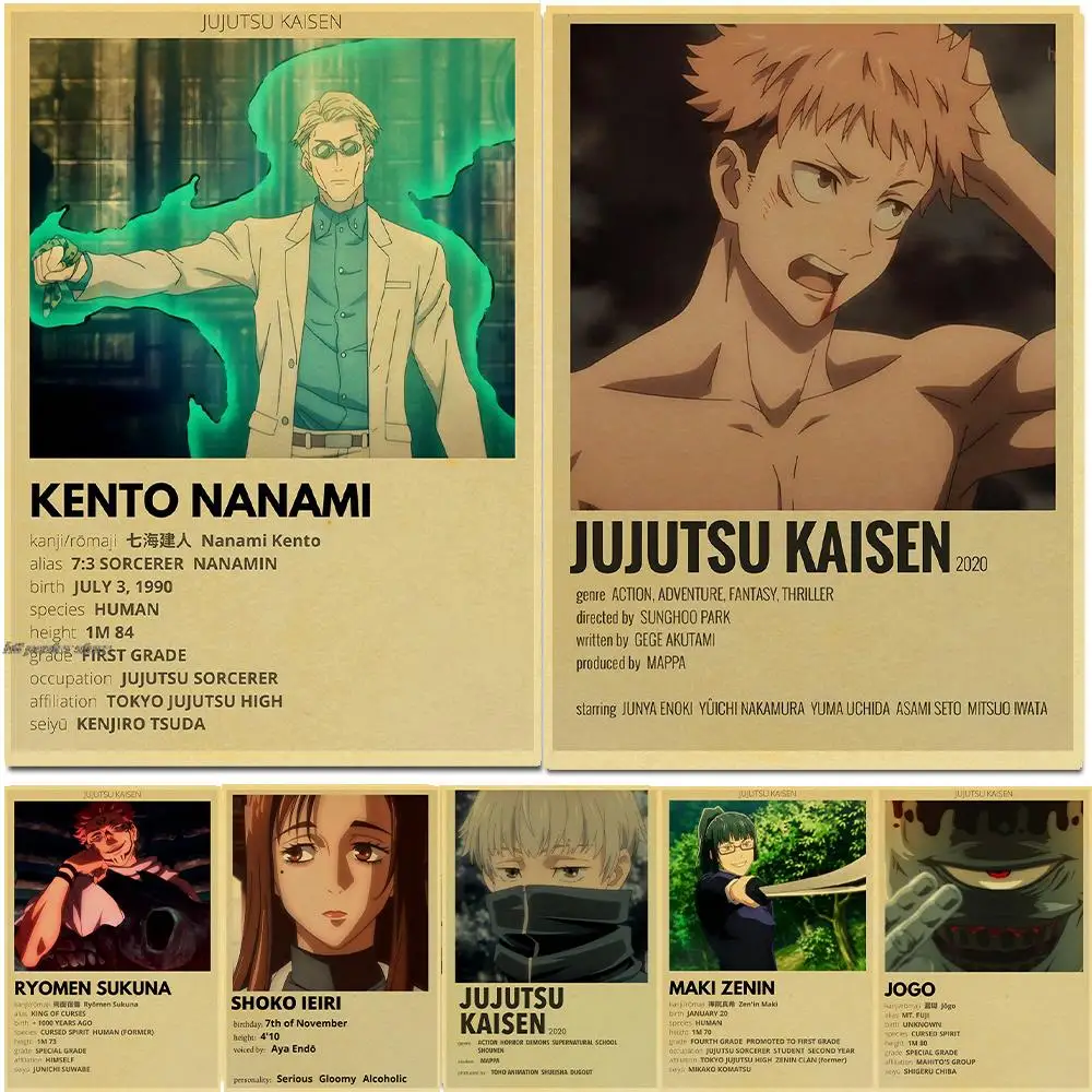 

Jujutsu Kaisen Posters Japanese Classic Anime Room Bar Decoration DIY Painting Wall Stickers Custom home decor