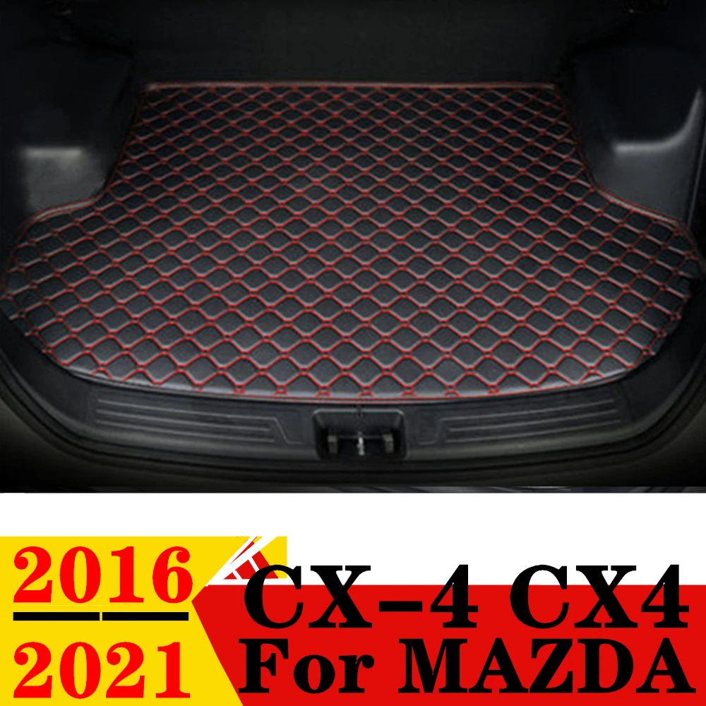 

Коврик для багажника автомобиля Mazda CX-4 CX4 2016 17-2021, плоский боковой водонепроницаемый задний Чехол для груза, коврик, автомобильные аксессуары, подкладка для багажника