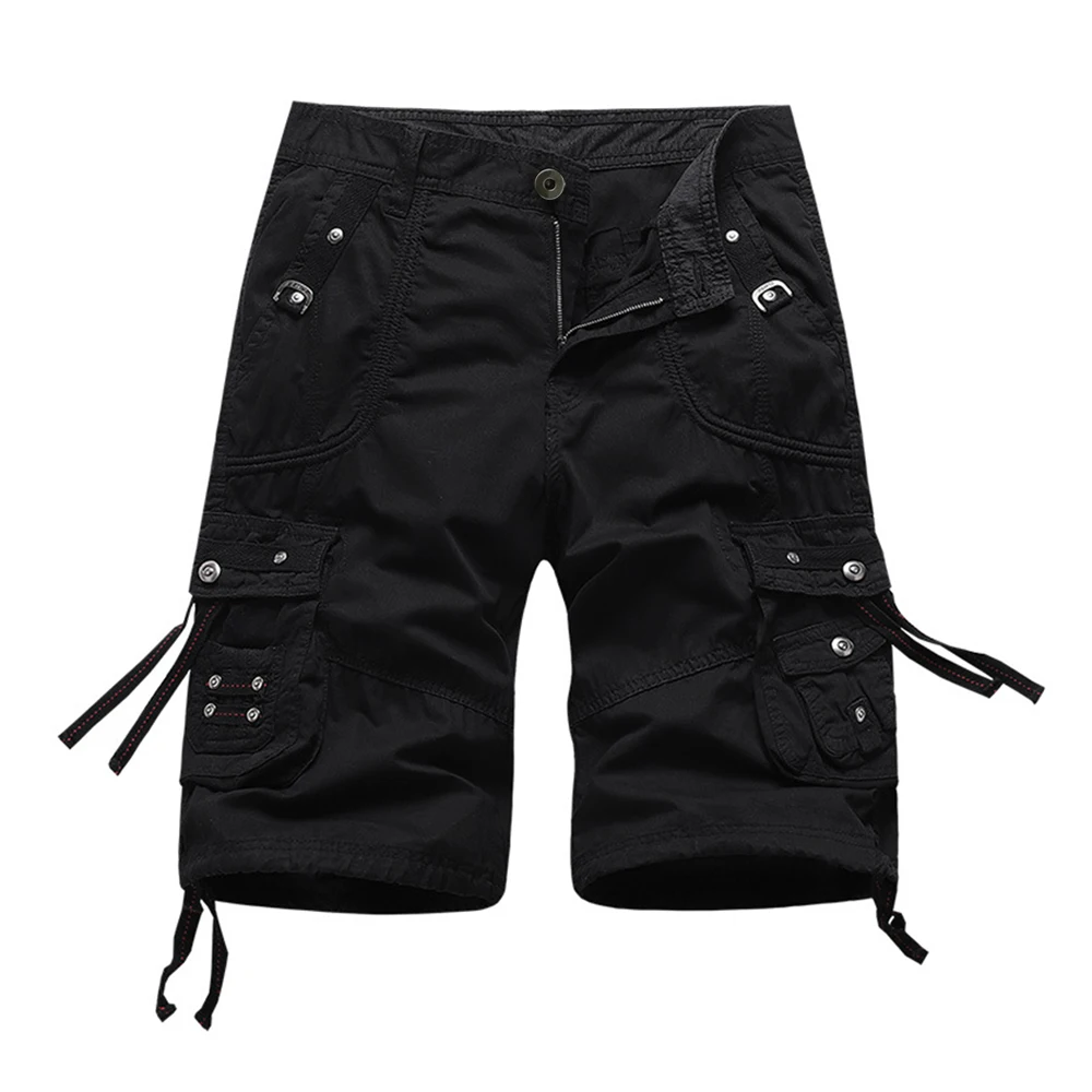 

Shorts Pants Men Casual Cargo Belted Lightweight Multi Pockets Summer Casual Working Army Tactical Male Flap Pockets Jogger