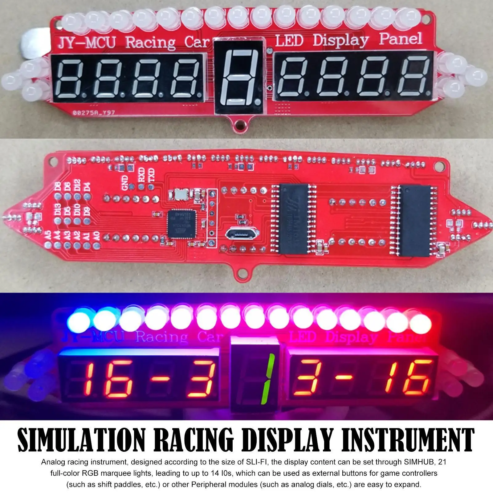 

Аналоговый измерительный прибор для гонок Rgb, полноцветный шатер, игровая кнопка, периферийные устройства для колес, аналоговый инструктор, рулевой Simhub, гоночный набор U0i7