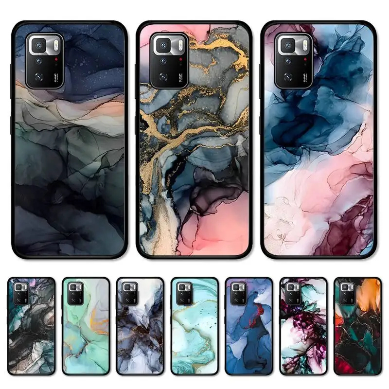 

Watercolor Painting Marble Pattern Phone Case for Redmi 5 6 7 8 9 A 5plus K20 4X S2 GO 6 K30 pro
