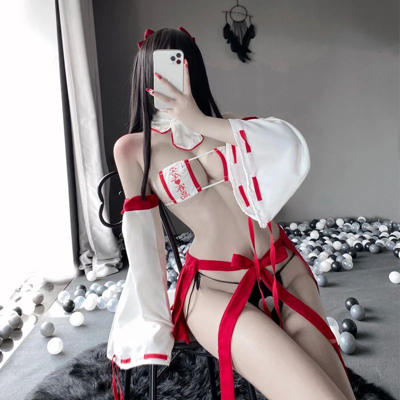 

Cosplay Witch Sexy Lingerie Women's Underwear Anime Japanese Shrine Dancer Sexy Kimono Suit Uniform Temptation Exotic Costumes