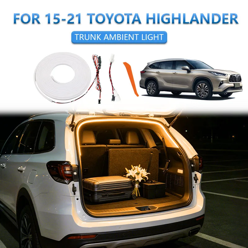 Фото Светодиодная лента для багажника и переднего отсека (фронк) Toyota Highlander 2015-2021: модификация освещения, атмосферные светильники, белый/теплый белый свет