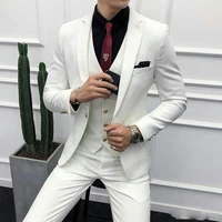 ivory men suits for wedding suit man blazer peaked lapel slim fit groom tuxedos 3 piece latest coat pant designs terno masculino