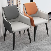 nordic style dining chair modern home living room backrest stool light luxury leather leisure chair hotel cafe dining stool