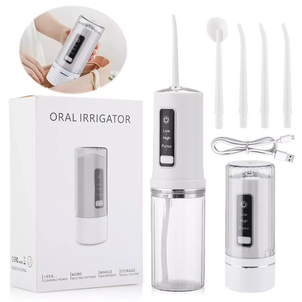 

Portable Oral Irrigator Dental Water Jet Flosser for Travel Electric Tooth Cleaning Device Rechargeable Water Pick Mouthwasher