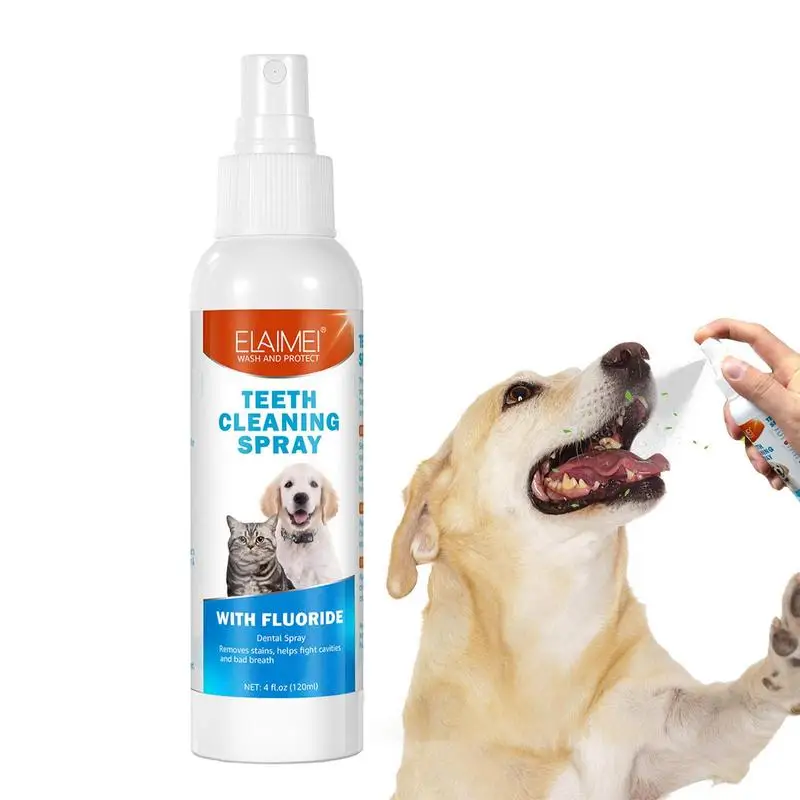 

Dental Spray For Pets 4.2oz Dog Teeth Cleaning Spray Dog Breath Freshener To Eliminate Bad Dog Breath & Bad Cat Breath Fights