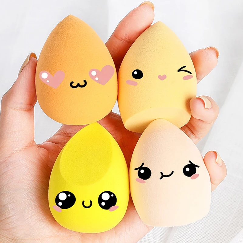 

4Pcs Egg Makeup Sponges Powder Puff Water Drops Color Makeup Egg Air Cushion Sponge Makeup Tool Powder Puff Makeup Tools
